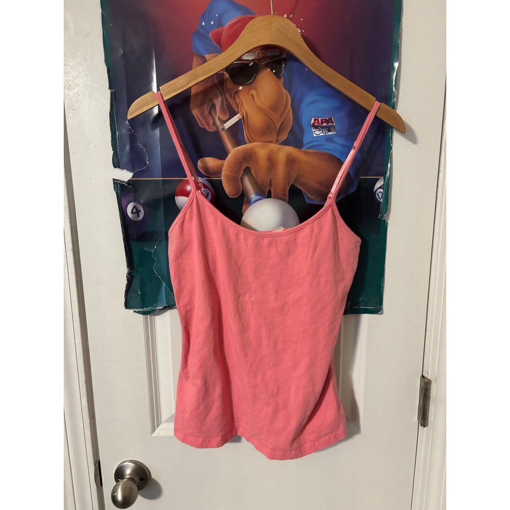 Parang Pink Camisole Tank Top Women Large Adjustable Spaghetti Strap Basic Scoop